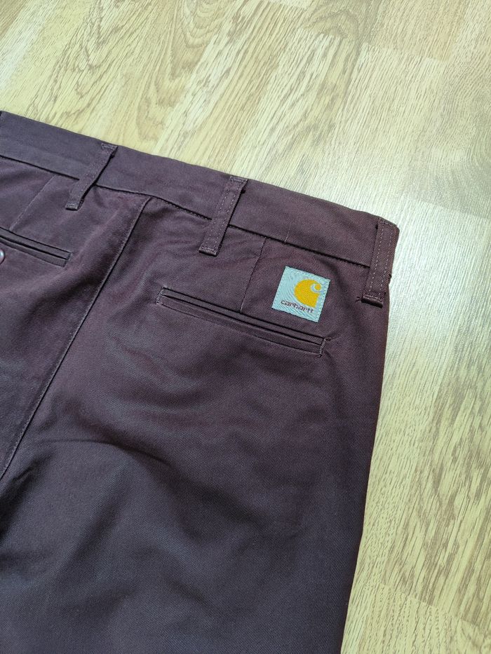 Pantalon Chino Carhartt Sid Pant couleur bordeaux taille 38 - photo numéro 7