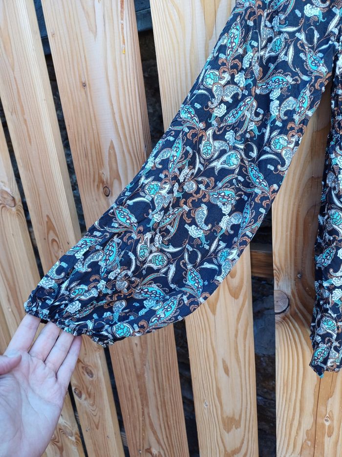 Jolie blouse originale à manches longue imprimé fleurs baroque Cache Cache - photo numéro 5