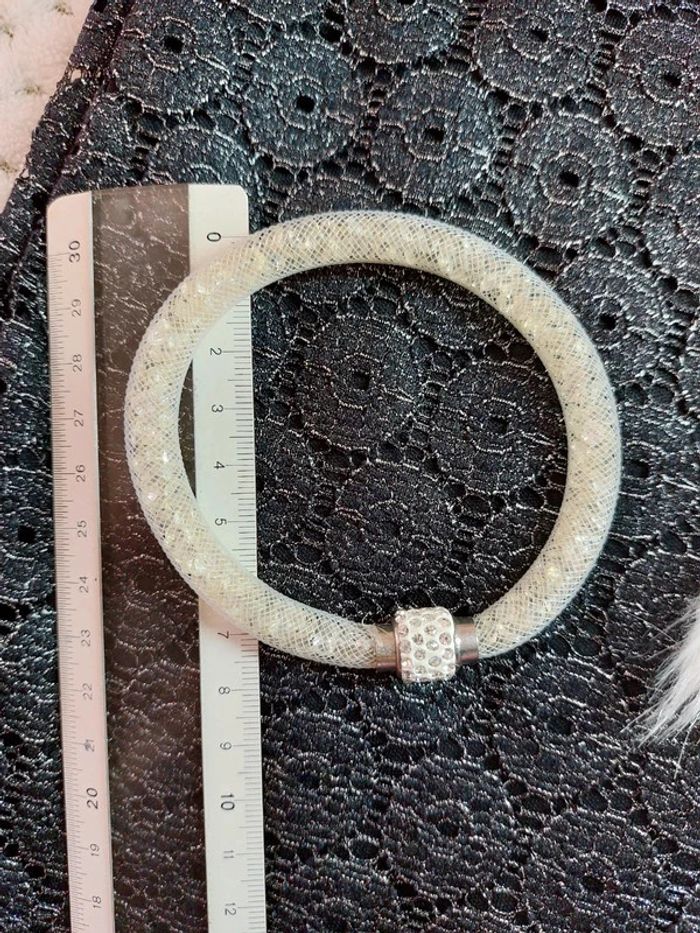 Magnifique bracelet avec filet transparent et perles - photo numéro 2