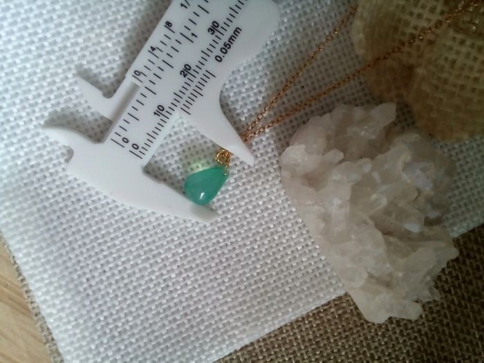 Collier pierre de calcédoine naturelle 💚. - photo numéro 2