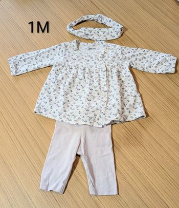 Ens printanier tunique/legging/bandeau 1M