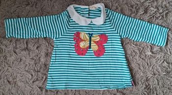 Pull rayé avec papillon 12mois 74cm