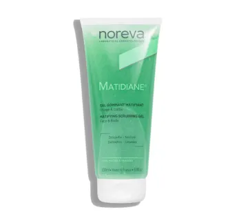 Gel gommant matifiant Norvea – Visage et corps – Peaux grasses & acnéiques 200Ml