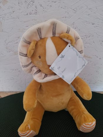 Peluche doudou Lion orange écru Tom et Kiddy