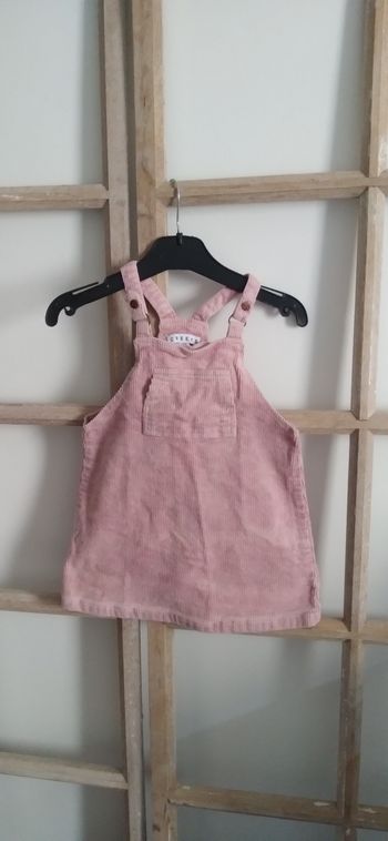 Salopette rose velours côtelé 3 ans