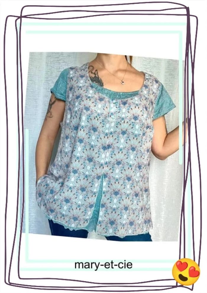 SOLDÉ - Blouse manches courtes taille 50 - photo numéro 3