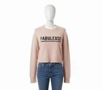 Pull Rose "FABULEUSE" H&M Divided - Maille Fine & Cropped