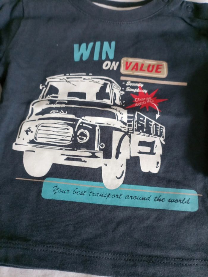 T shirt manche longue 3 mois camion - photo numéro 2