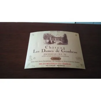 étiquette de vin château les dames de gombeau bordeaux 1996 neuve -