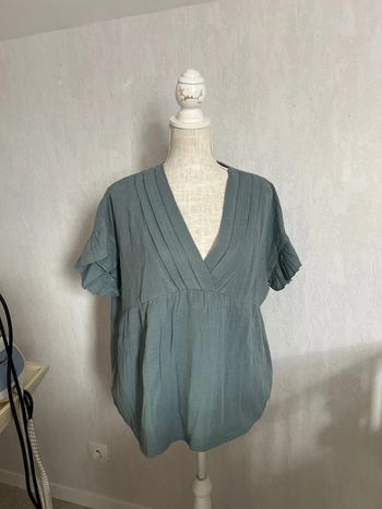 Blouse sans manches camaïeu taille XL 42 vert d’eau
