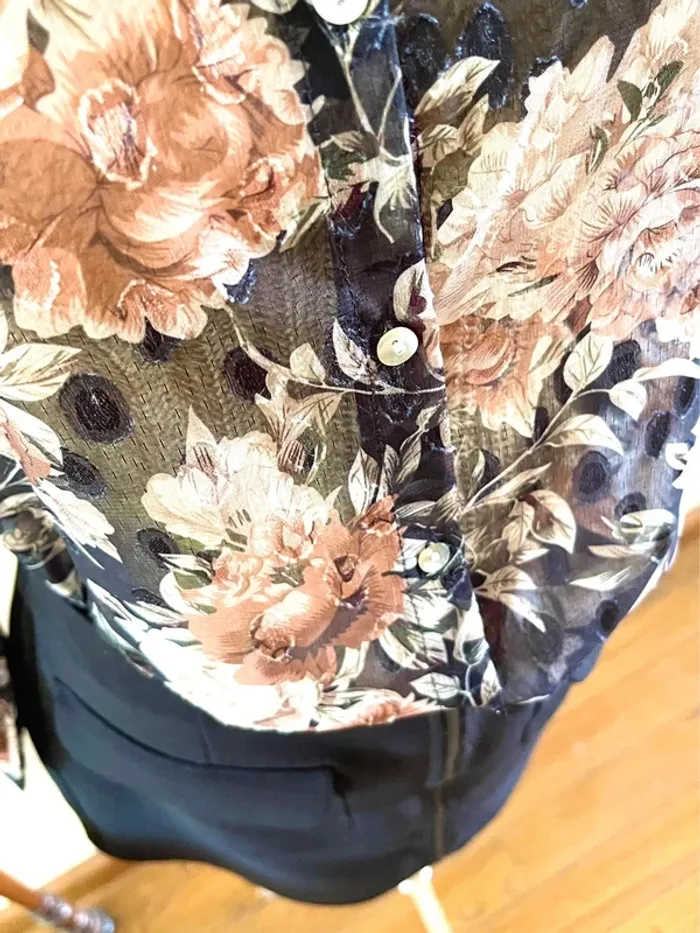 Sublime Haut manche longue Transparent Floral Sophyline taille M/L - photo numéro 5