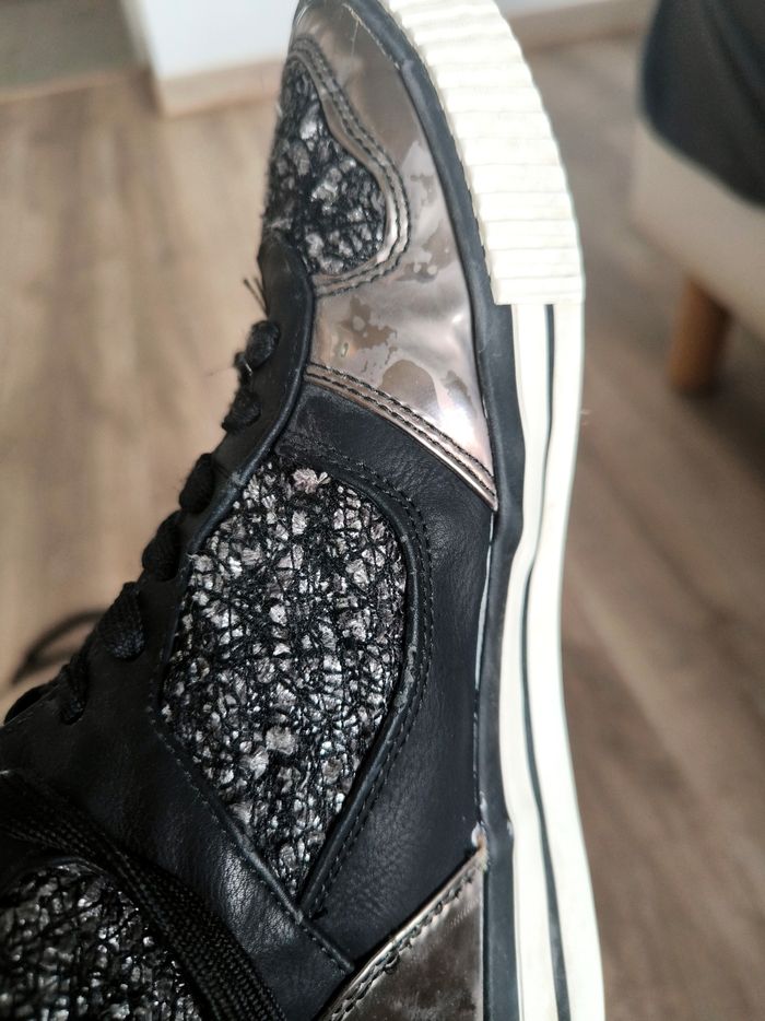 Baskets hautes rose brillant et noir british knights taille 40 - photo numéro 3