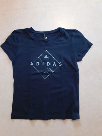 T-shirt Adidas bleu marine imprimé bleu ciel