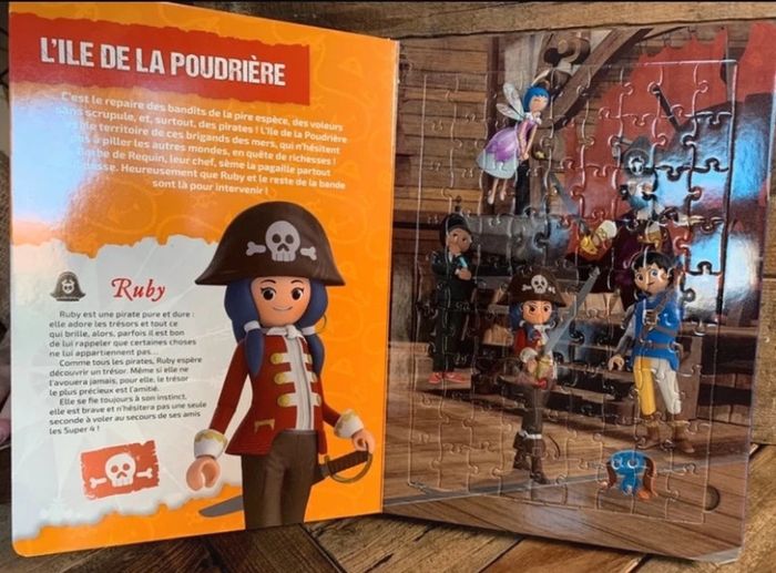 Livre puzzles - playmobil - super 4 - 5 puzzles playmo - photo numéro 3