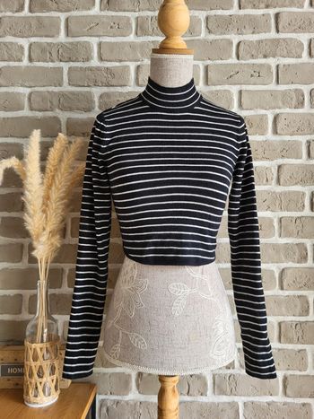 Pull crop marinière Bershka