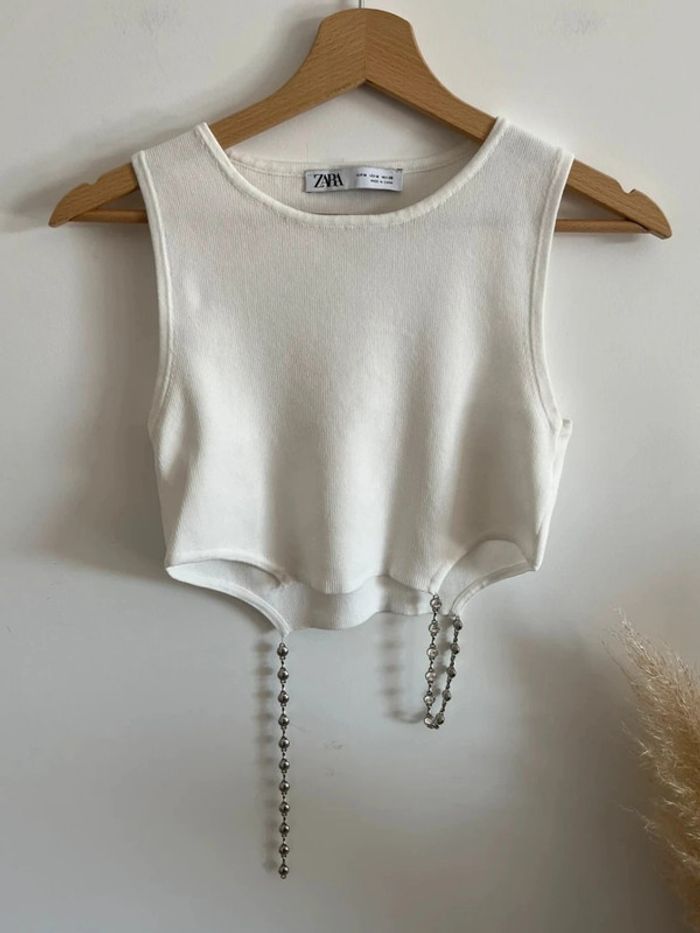 Crop top blanc Zara - photo numéro 2