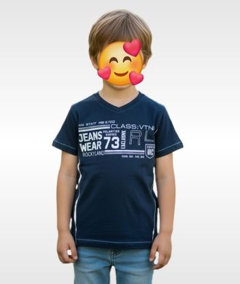 Tee-shirt couleur marine et imprimé urbain ou sportswear