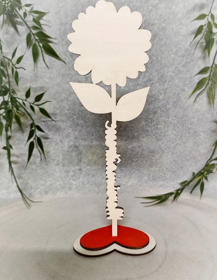 Fleur en bois à personnaliser , pour anniversaire , Saint Valentin , Mariage , fête des mères . - photo numéro 3