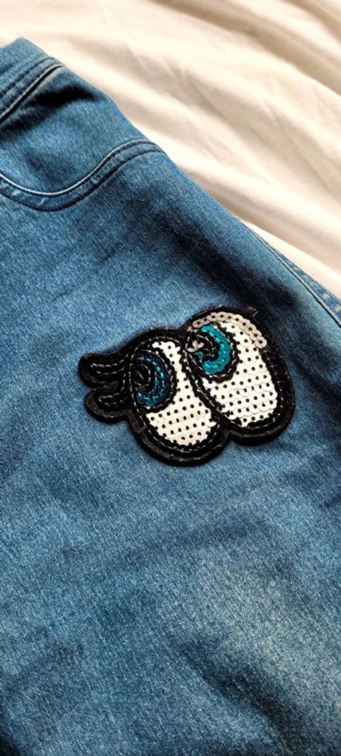 Jean bleu Calzedonia Taille S écussons sequins - photo numéro 6