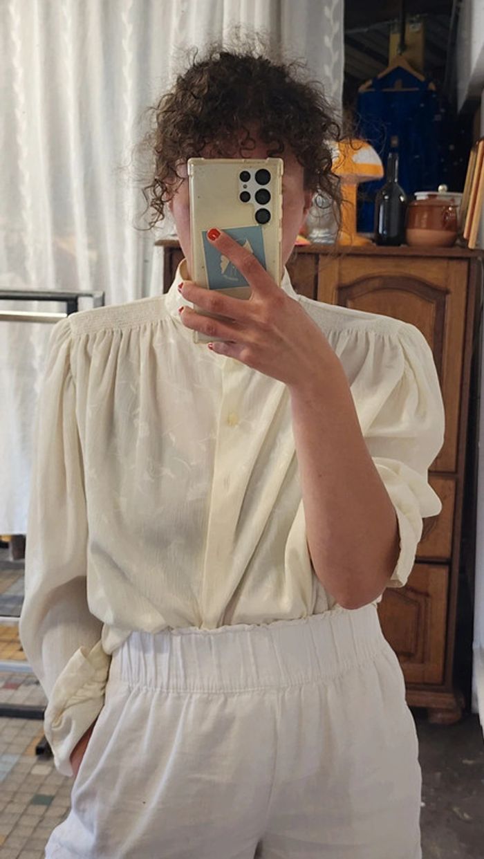 Superbe blouse fluide satinée vintage made in France - photo numéro 5