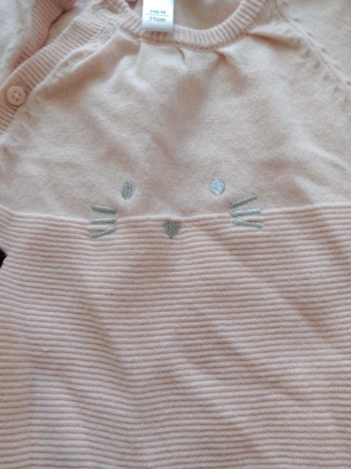 Babygros fille 9 mois  rose pâle c46 - photo numéro 3