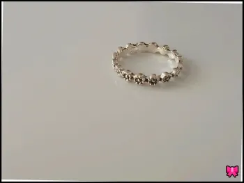 Bague fleur en acier inoxydable