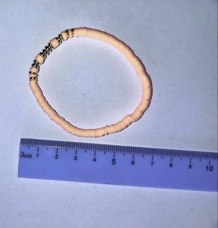 Lot de 8 bracelets en perles avec perles doré - élastique - neuf - photo numéro 4