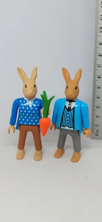 Homme et femme lapin playmobil