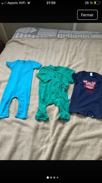Lot bébé garçon 3 mois grenouillère combishort body