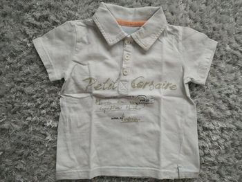 Polo blanc manches courtes Gémo baby 18 mois