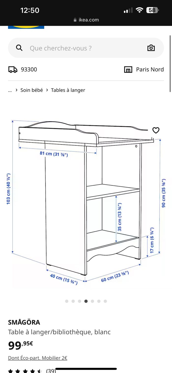 Table à langer SMÅGÖRA IKEA - photo numéro 7
