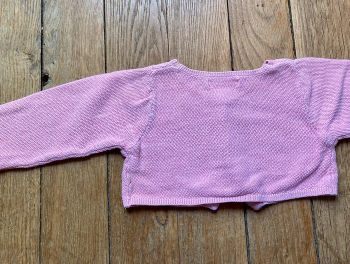 Boléro gilet Obaibi 18 mois coton rose - photo numéro 3