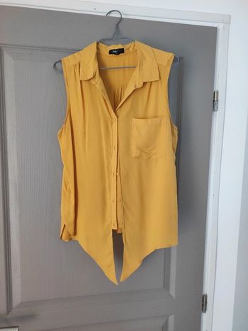 Chemisier sans manche jaune moutarde