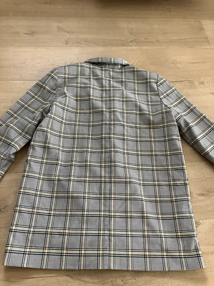 Veste blazer long à carreaux H&M taille M divided - photo numéro 2