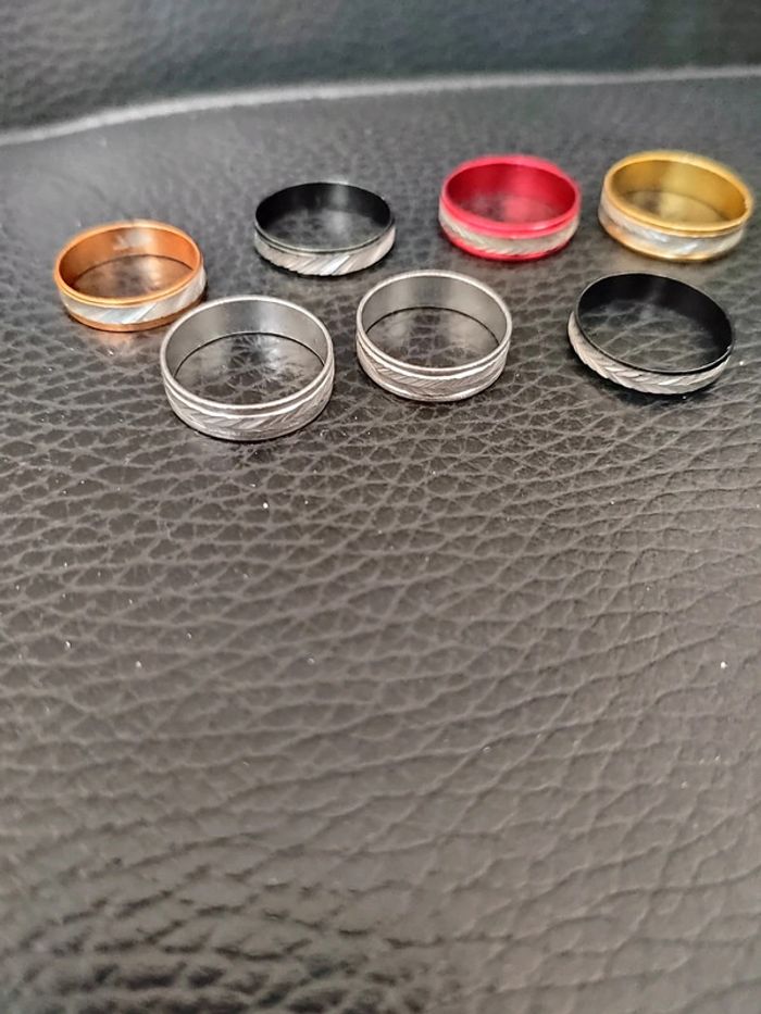 Lot bagues métal brillant - photo numéro 2