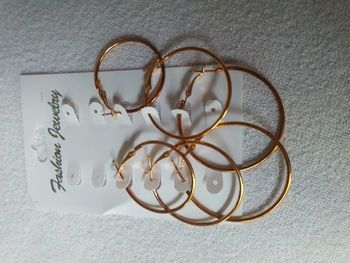 Lot de 3 paires de créoles dorées