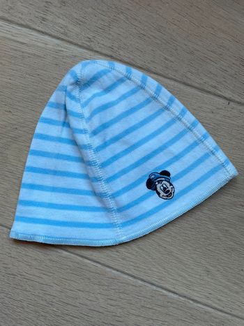 Bonnet naissance rayé Mickey - Carrefour