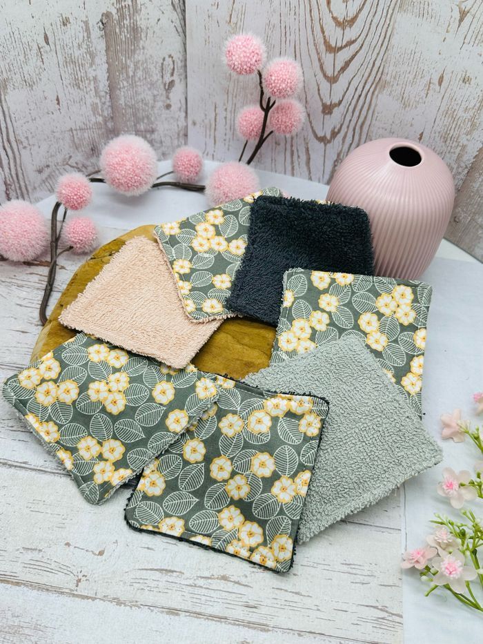 Lingette bébé lot de 7 lavable et réutilisable en éponge coton lot de 8 - photo numéro 2