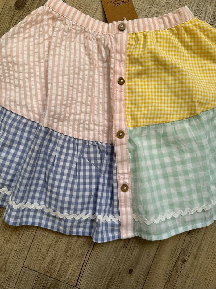 Jupe d’été Vichy jaune rose bleu vert 3/4 ans Next - photo numéro 5
