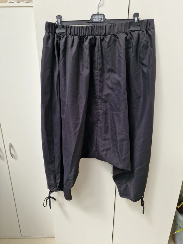 Pantalon Sarouel Jambes Ultras Larges Taille Elastique Noir