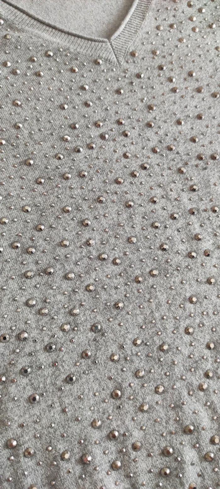 Pull gris Morgan S avec strass - photo numéro 8
