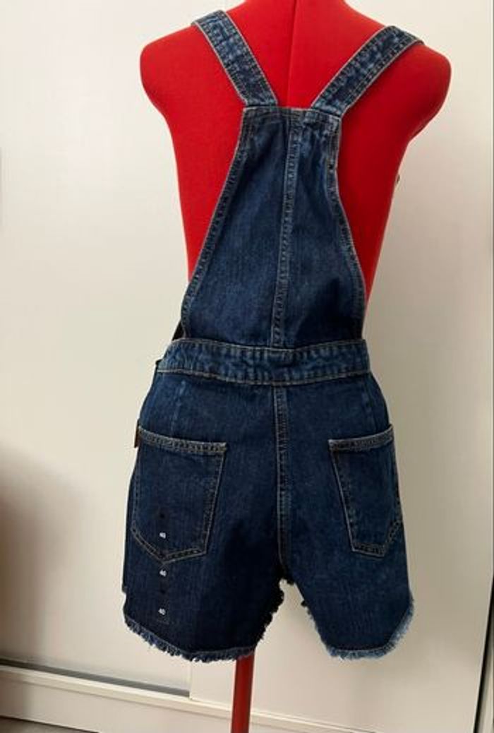 Salopette short jean bleu brut Lola - photo numéro 7
