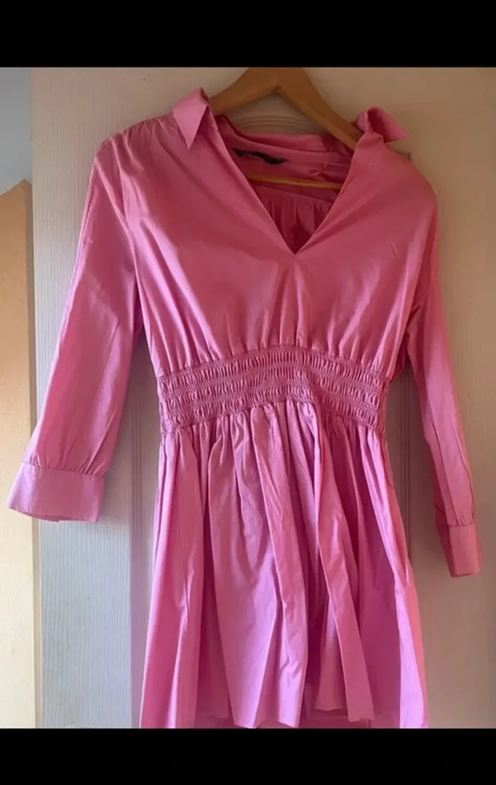 robe chemise rose zara - photo numéro 7