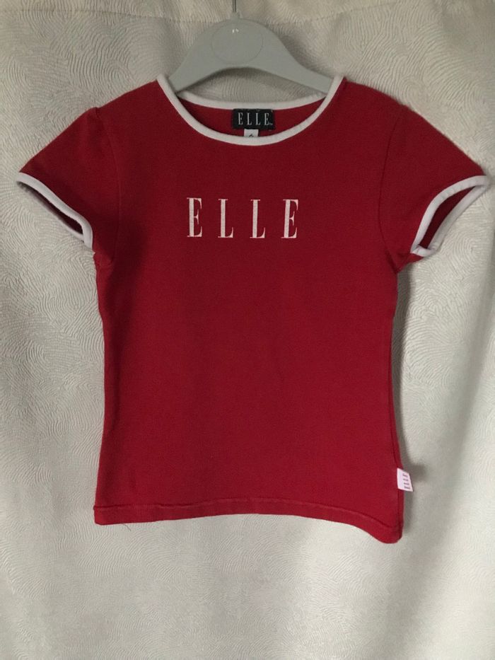 T-shirt rouge et blanc imprimé elle 6 ans ELLE