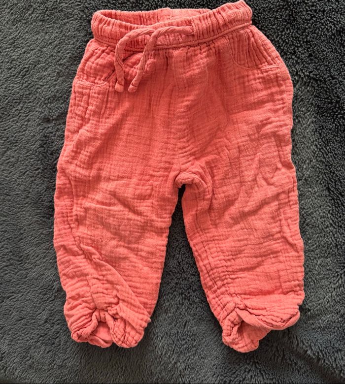 Pantalon gaz de coton corail 12 mois tape à l’œil