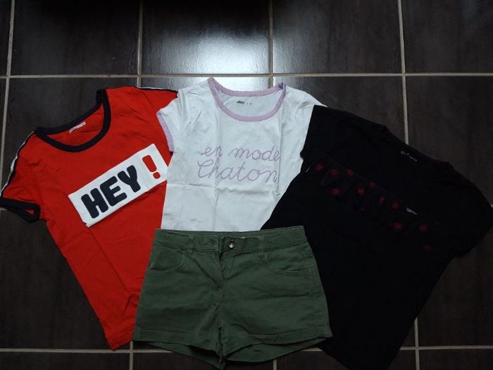 Lot 14 ans gemo 1 shirt et 3 t-shirt