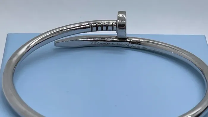 Bracelet jonc argenté taille 19cm - photo numéro 3