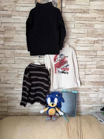 Lot de 3 maillots longues manches et cols roulés Garçon - T4ans - in extenso et basic 