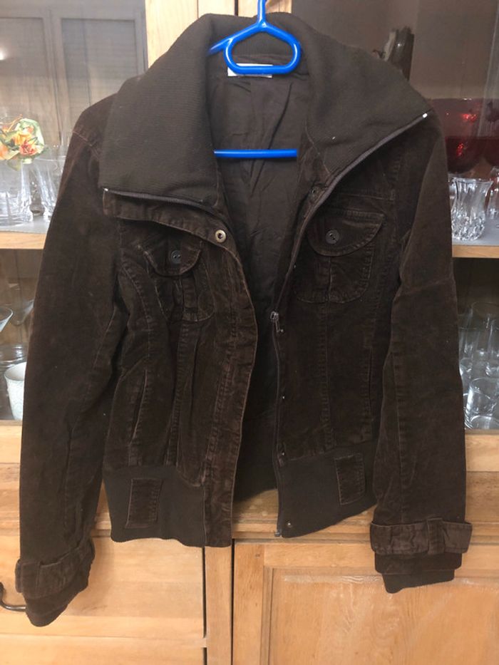 Veste/manteau velours marron Promod