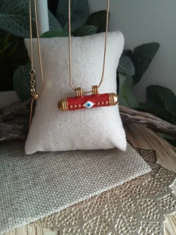 Collier talisman rouge avec oeil du nazar